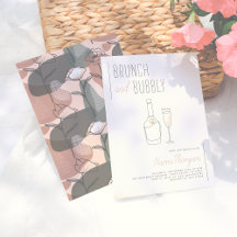 Boho Floral Green & Pink Champagne Brunch & Bubbly