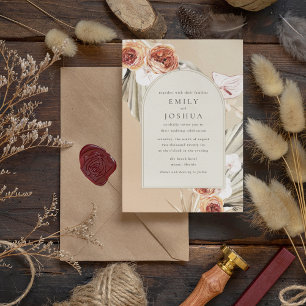 Invitation Boho Floral Mariage d'automne numérique
