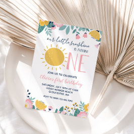 Invitation Boho Floral Notre Petit Soleil 1er Anniversaire In