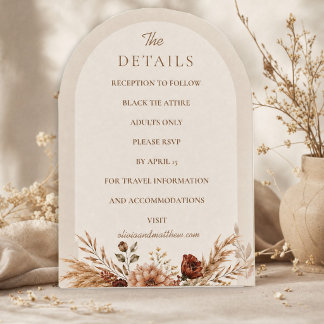 Invitation Boho Floral Pumpkin Coup de Foudre Mariage Détails