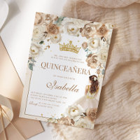 Boho Floral Quinceanera Champagne Mis Quince Anos