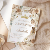 Boho Floral Quinceanera Champagne Mis Quince Anos
