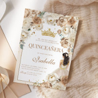 Boho Floral Quinceanera Champagne Mis Quince Anos
