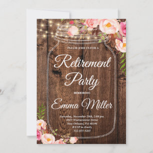 Invitation Boho Floral Rustic Retraite