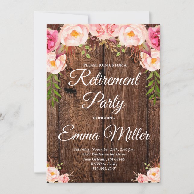 Invitation Boho Floral Rustic Retraite Party (Devant)