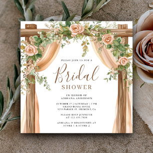 Invitation Boho Floral Rustique Fête des mariées en arche en 