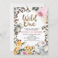 Boho Floral Safari Wild Un 1er anniversaire