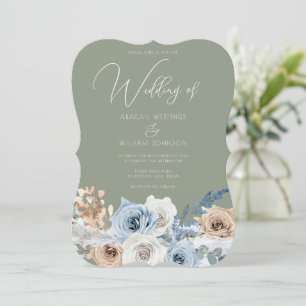 Invitation Boho Floral & Sage Green Mariage