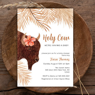 Invitation Boho Floral Saint-Vache Highland Baby shower de la
