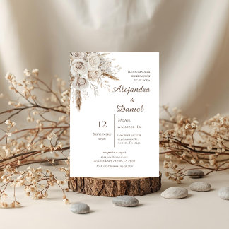 Invitation Boho Floral Spanish Wedding