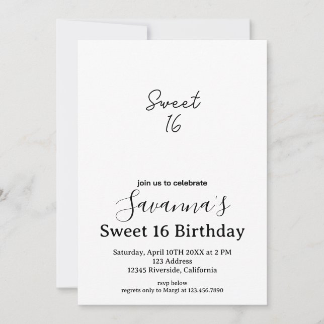Invitation Boho Florals Douceur personnalisée 16 Anniversaire (Devant)