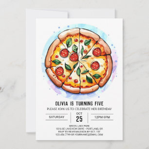 Invitation Boho Foody Pizza Anniversaire