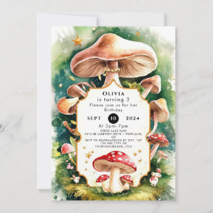 Invitation Boho Forest Champhroom Anniversaire
