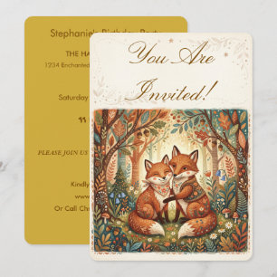 Invitation Boho Fox Love Forest Earthy Anniversaire