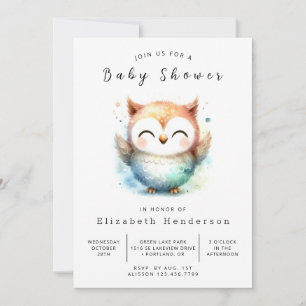 Invitation Boho Fun Owl Baby shower