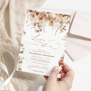 Invitation Boho Garden Flowers Amour dans la Fête des mariées