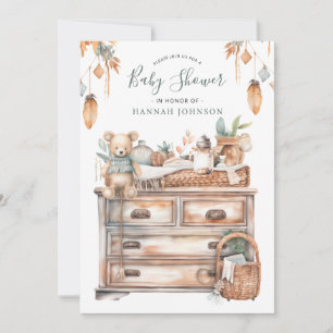 Invitation Boho Genre Neutre Baby Nursery Douche