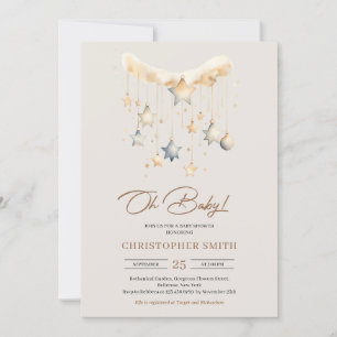 Invitation Boho genre neutre cuivre rouillé bébé jouets étoil