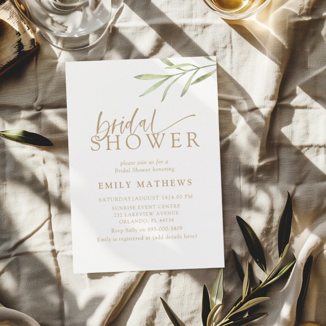 Invitation Boho Gold & Botanical Bridal Shower (Créateur téléchargé)
