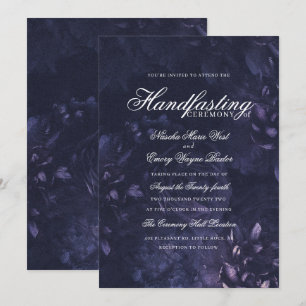 Invitation Boho gothique foncé violet à la main florale