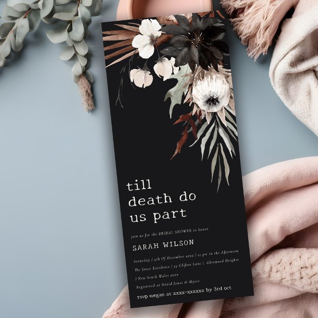 Invitation Boho gothique rouille Noir Fête des mariées botani (Créateur téléchargé)