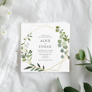 Invitation Boho Green Eucalyptus Mariage botanique