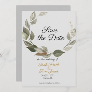 Invitation Boho Grey Pampas Grass Enregistrer la date Invitat