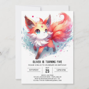 Invitation Boho Happy Fox Anniversaire