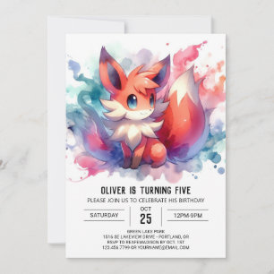 Invitation Boho Happy Fox Anniversaire