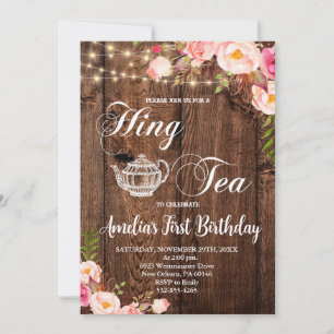 Invitation Boho High Tea Birthday Party, Par-Tea