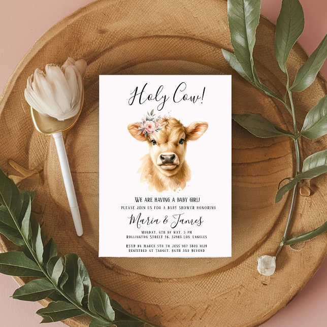 Invitation Boho Highland Holy Cow Couples Baby shower (Créateur téléchargé)