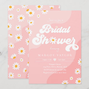 Invitation Boho Hippy Vibes Pink Daisy Festival Fête des mari