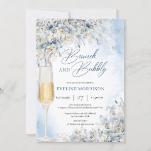 Invitation Boho hiver fleurs verdure brunch et mousseux