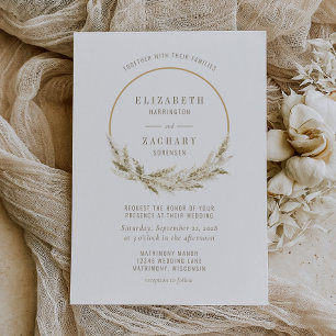 Invitation Boho Hoop Pampas Grass Mariage