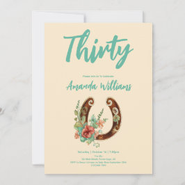 Invitation Boho Horseshoe Fleurs sauvages trentième anniversa