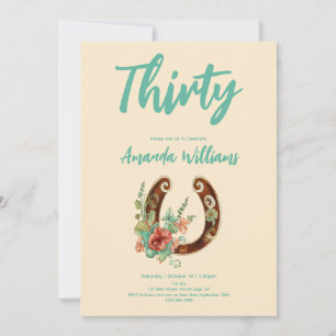 Invitation Boho Horseshoe Fleurs sauvages trentième anniversa