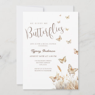 Invitation Boho Il Me Donne Fête des mariées Aux Papillons