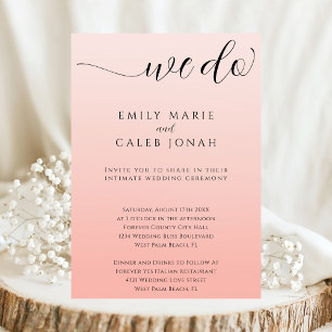Invitation Boho Intimate Mariage Micro Ceremony Courthouse