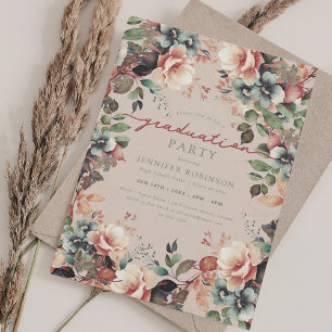 Invitation Boho Jardin botanique Champagne de Graduation Flor