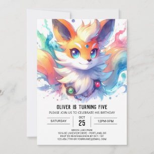 Invitation Boho Joyful Fox Anniversaire