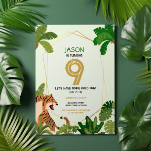 Invitation Boho Jungle Safari animal Tigre géométrique Annive