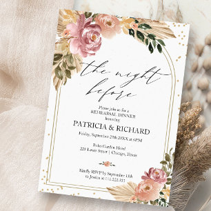 Invitation Boho La Nuit Avant Le Dîner De Répétition