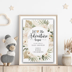 Invitation Boho Laisser L'Aventure Commencer Le Baby shower