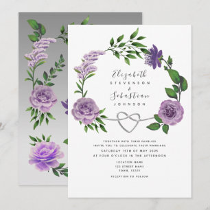 Invitation Boho Lavender Purple Mariage