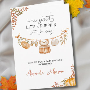 Invitation Boho Little Pumpkin arrive Bébé Fête Prénatale d'A