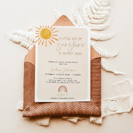 Invitation Boho Little Ray de Sunshine Baby shower arc-en-cie