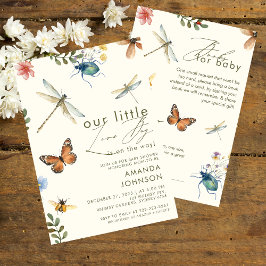 Invitation Boho Love Bug Insectes baby shower libellule