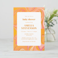 Boho Marbre jaune et rose Baby shower unique
