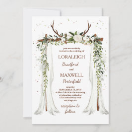Invitation Boho Mariage Canopée Aquarelle Verdure Floral