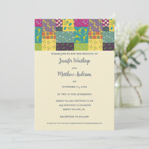 Invitation Boho Maximalist Mariage Quilt Patchwork